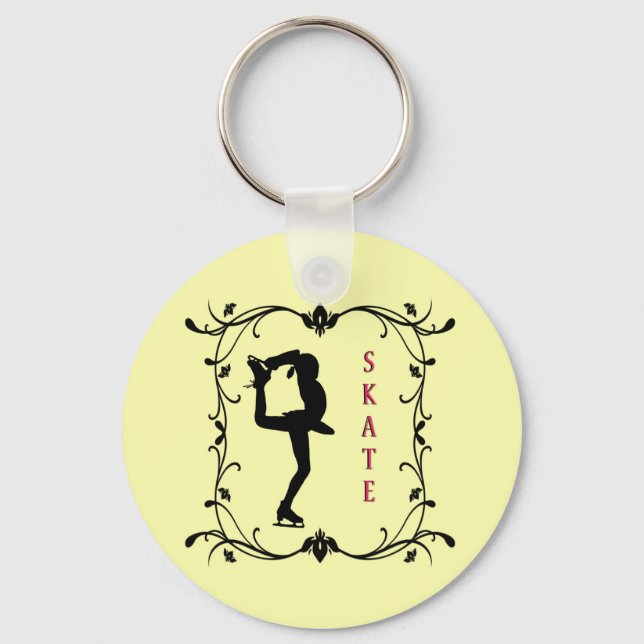 Llavero Keychain para el patinaje artístico - Amarillo (Anverso)