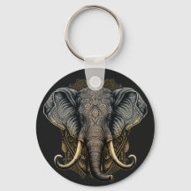 Keychain para elefante de acuarela mística