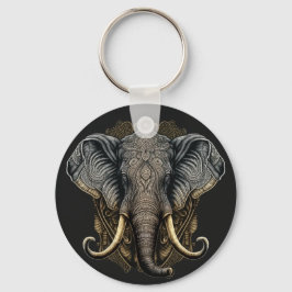 Llavero Keychain para elefante de acuarela mística