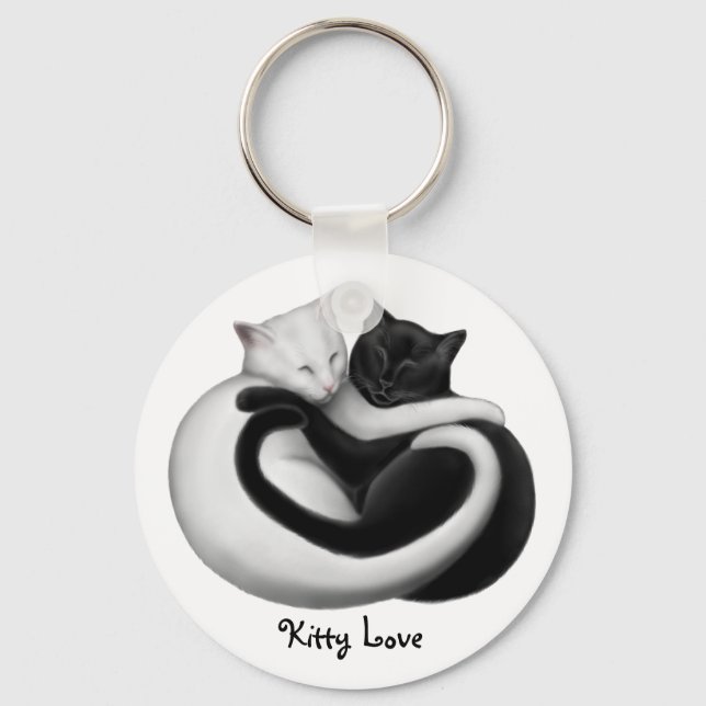 Llavero Keychain para gatos de amor gatito (Anverso)