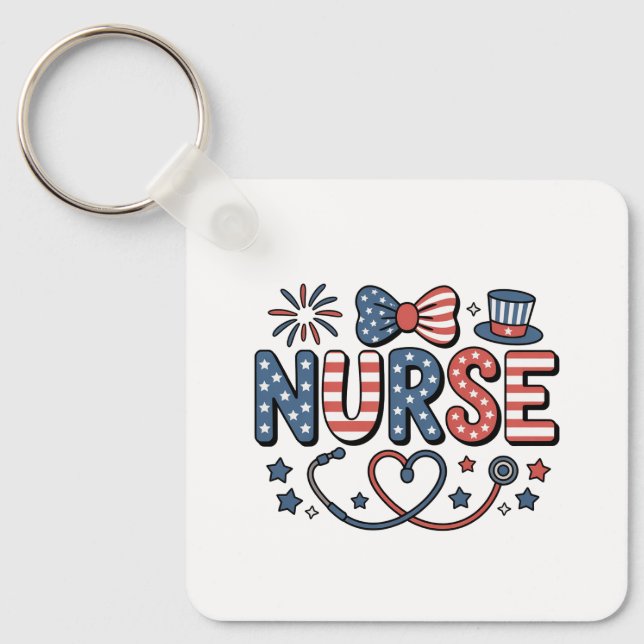 Llavero Keychain-Patriotic 4th of July (Anverso)