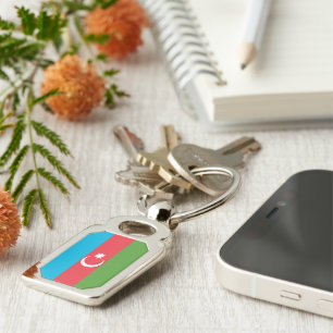 Llavero Keychain patriótico con bandera de Azerbaiyán