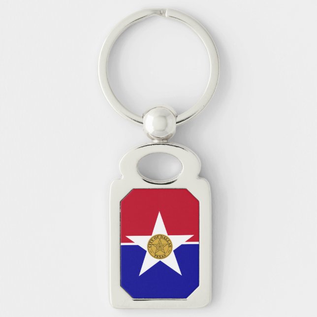 Llavero Keychain patriótico con Bandera de Dallas (Anverso)
