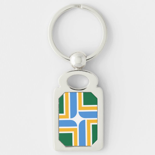 Llavero Keychain patriótico con bandera de Portland (Anverso)