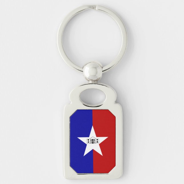 Llavero Keychain patriótico con bandera de San Antonio (Anverso)