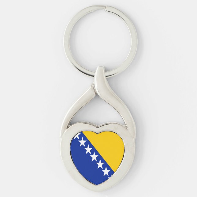 Llavero Keychain Patriótico de Bandera de Bosnia y Herzego (Anverso)