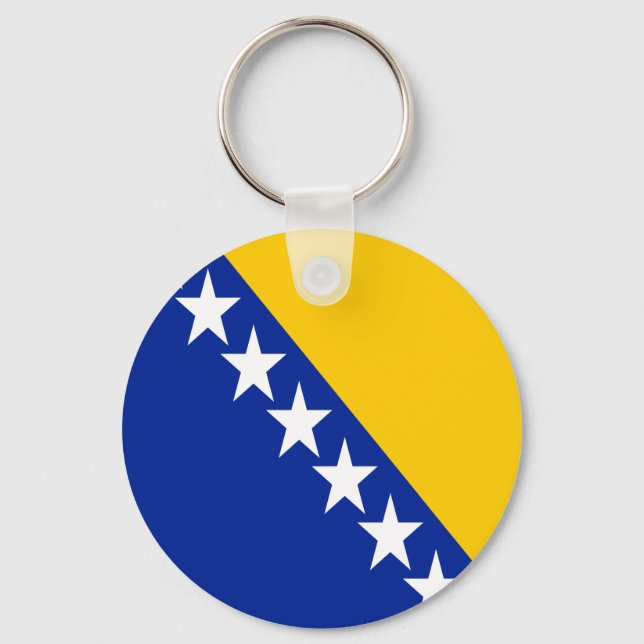 Llavero Keychain Patriótico de Bandera de Bosnia y Herzego (Anverso)