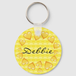 Llavero Keychain personalizada de corazón pequeño amarillo