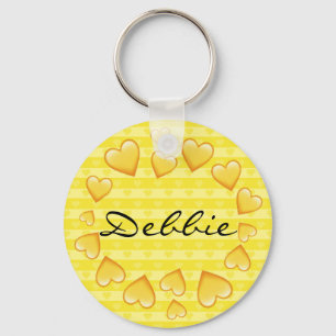 Llavero Keychain personalizada de corazón pequeño amarillo