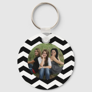 Llavero Keychain personalizada de fotos de chevron en blan