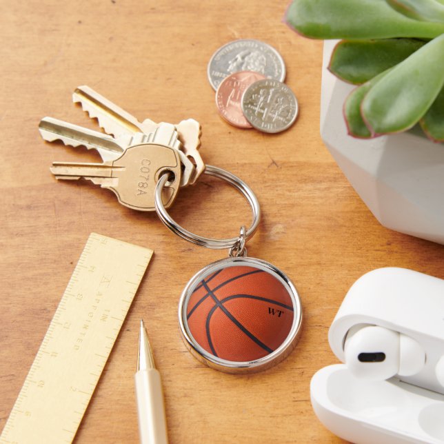 Llavero Keychain personalizada de Iniciales de Baloncesto (Escritorio )
