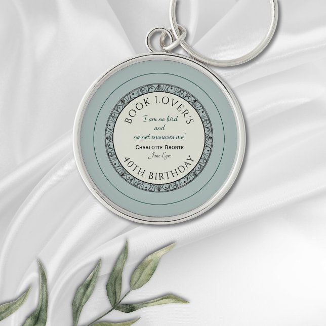 Llavero Keychain personalizada de Lover Blue (A special personalised gift with this beautiful keychain featuring a quote from Jane Eyre.)