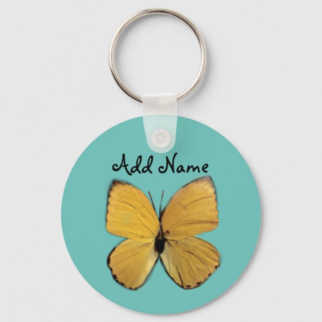Llavero Keychain personalizada de mariposa amarilla turque (Anverso)
