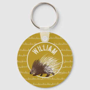 Llavero Keychain personalizada de marrón y mostaza