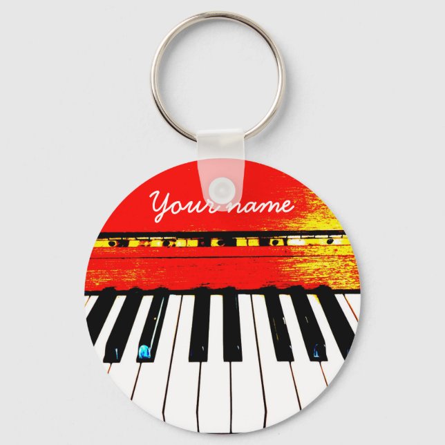 Llavero Keychain personalizada de teclas de piano (Anverso)
