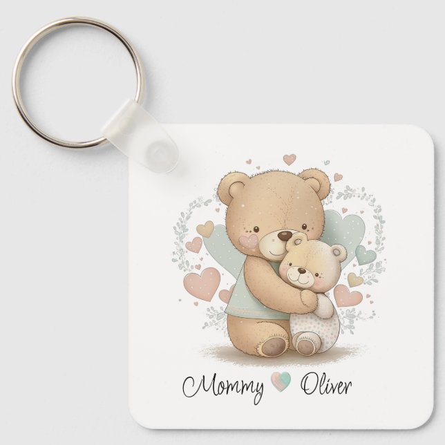 Llavero Keychain personalizada de Teddy Bear Love Baby (Anverso)