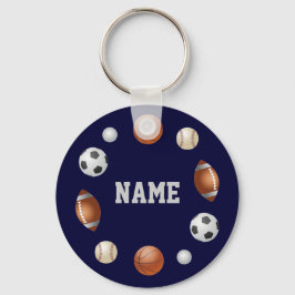 Llavero Keychain personalizada del mundo deportivo - Azul