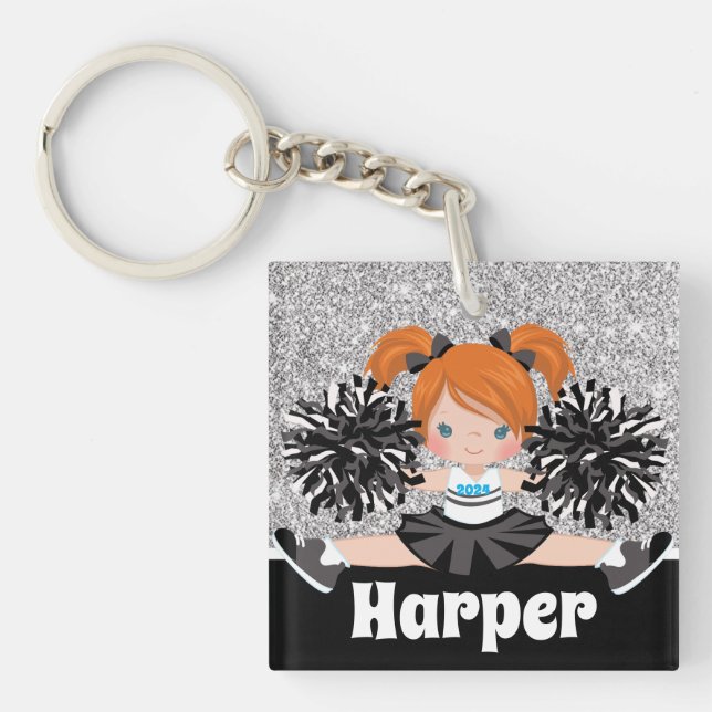 Llavero Keychain personalizada para animadores en negro y  (Frente)