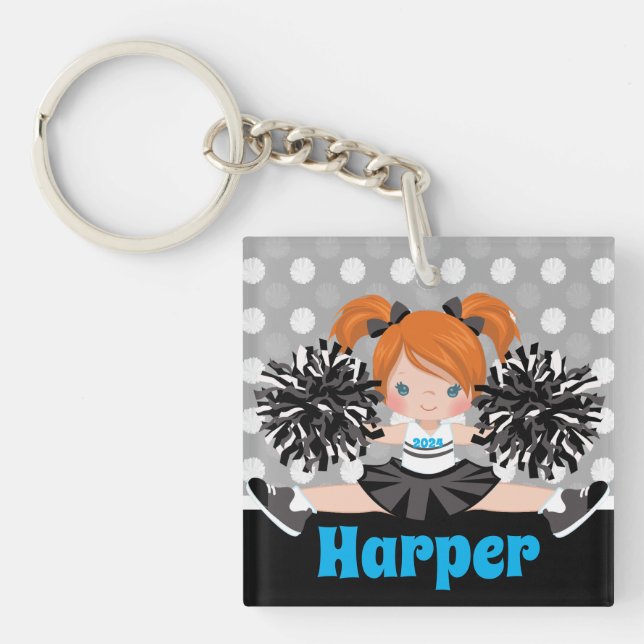 Llavero Keychain personalizada para animadores en negro y  (Frente)