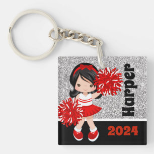 Llavero Keychain personalizada para animadores negros y ro