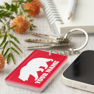 Llavero keychain personalizado con gran silueta de oso par