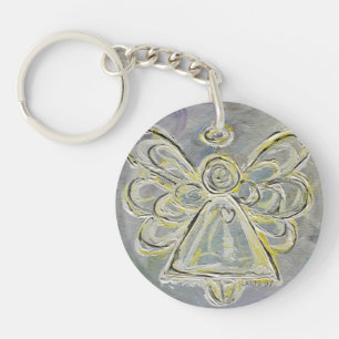Llavero Keychain, Personalizado de ángel de la guarda blan