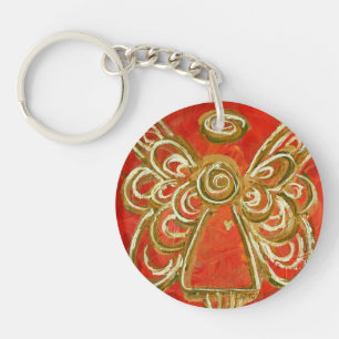 Llavero Keychain Personalizado de ángel de la Guardia Roja