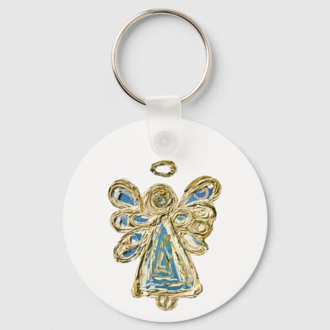 Llavero Keychain Personalizado de arte Ángel de la Guardia (Anverso)