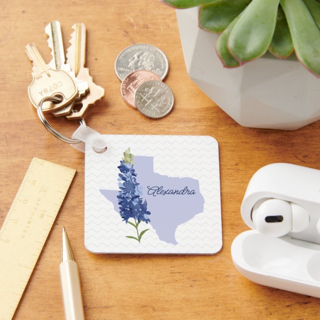 Llavero Keychain personalizado de Bluebonnet Texas (Escritorio )