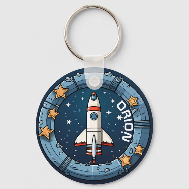 Llavero Keychain personalizado de cohetes para aventuras e (Anverso)
