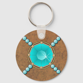 Llavero KEYCHAIN, PERSONALIZADO de cuero turquesa y perlas