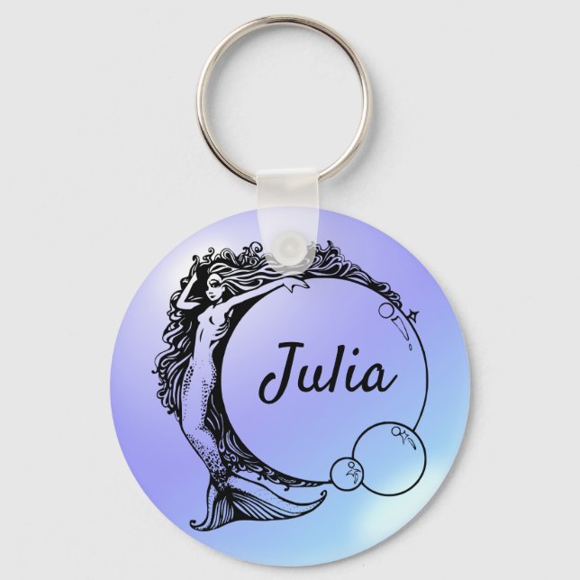 Llavero Keychain Personalizado de nombre de Sirena - Julia (Anverso)