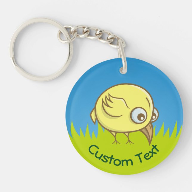 Llavero Keychain Personalizado de pájaro amarillo (Frente)