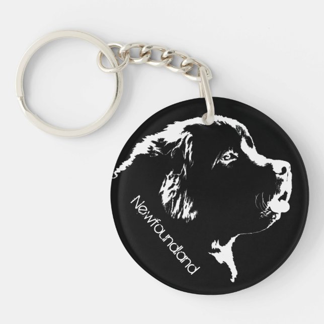 Llavero Keychain Personalizado de Perro de Terranova (Frente)
