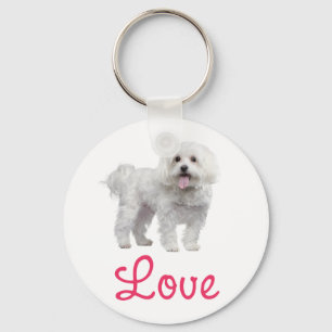 Llavero Keychain, Personalizado del amor al perro de Malta