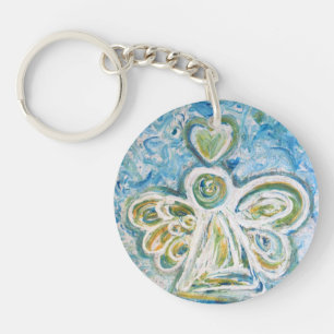 Llavero Keychain Personalizado del Ángel de la Guardia Azu