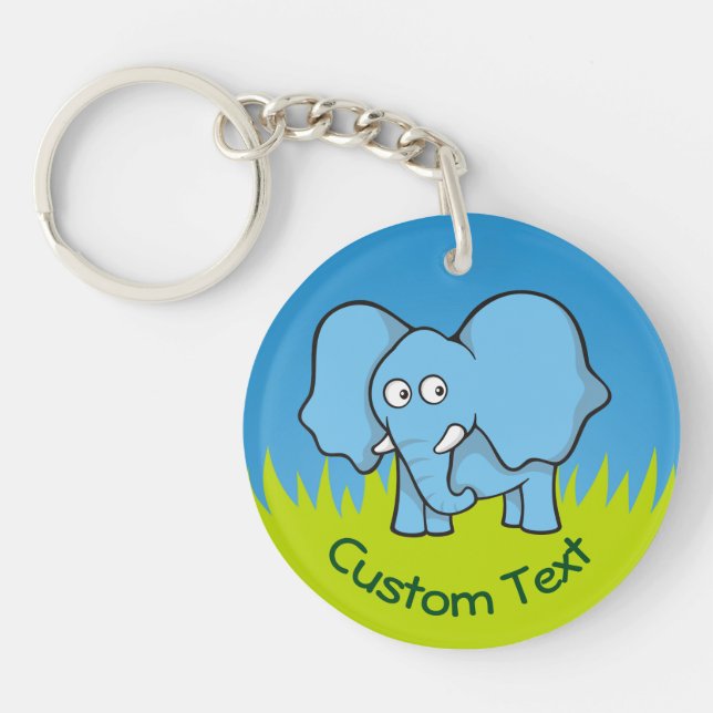 Llavero Keychain Personalizado del Elefante Azul (Frente)