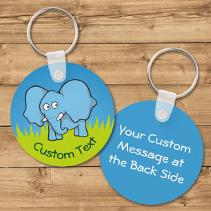 Llavero Keychain Personalizado del Elefante Azul
