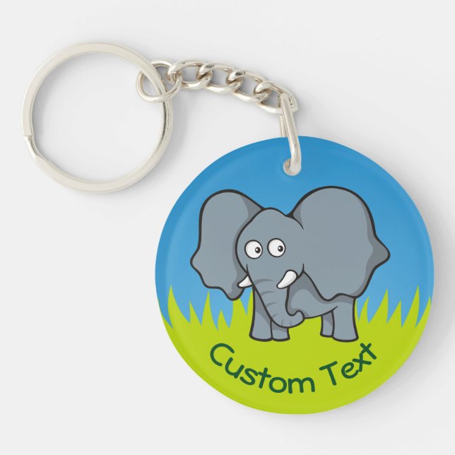 Llavero Keychain Personalizado del elefante gris (Frente)