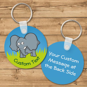 Llavero Keychain Personalizado del elefante gris