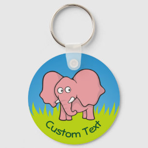 Llavero Keychain Personalizado del Elefante Rosa