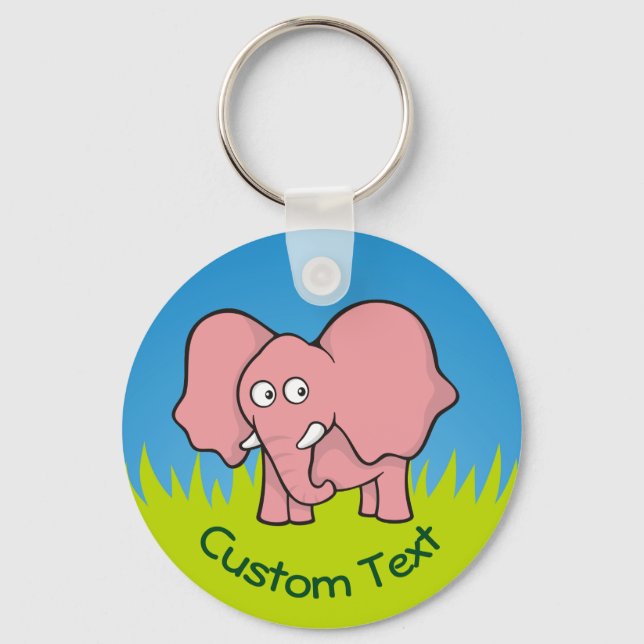 Llavero Keychain Personalizado del Elefante Rosa (Anverso)