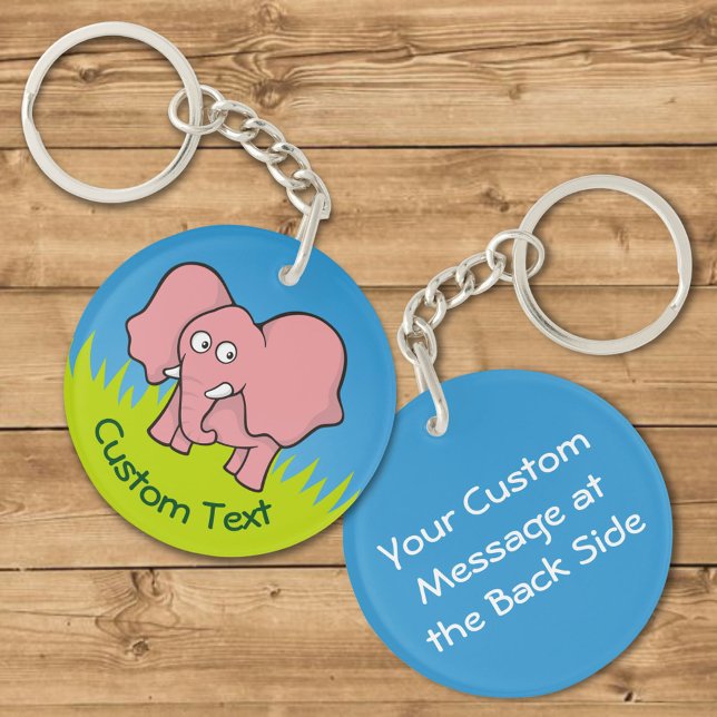 Llavero Keychain Personalizado del Elefante Rosa (Subido por el creador)