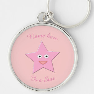 Llavero Keychain Personalizado Estrella Rosa bonito
