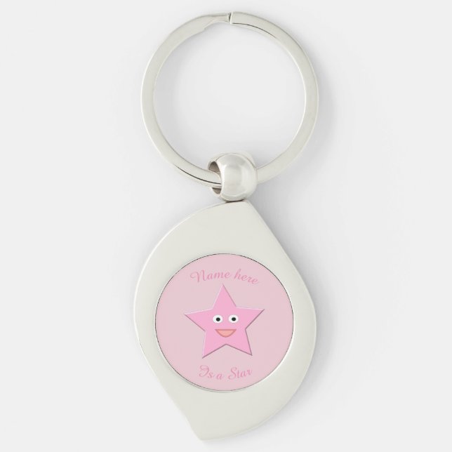Llavero Keychain Personalizado Estrella Rosa bonito (Anverso)