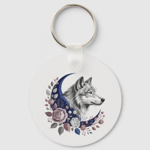 Llavero Keychain Personalizado Wolf y Moon