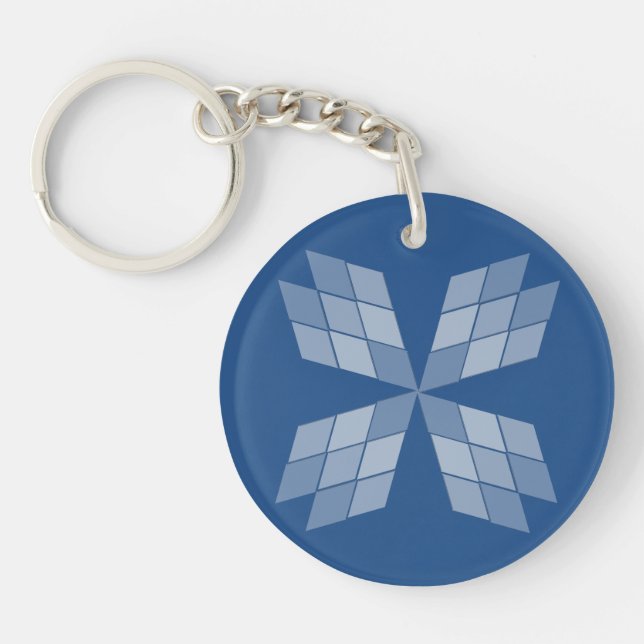 Llavero Keychain - Pétalos de diamantes (2 lados) (Frente)