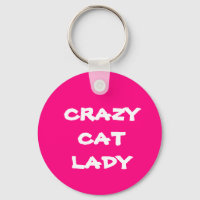 Keychain Pink Crazy Cat Lady