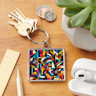 Llavero Keychain - pintura abstracta
