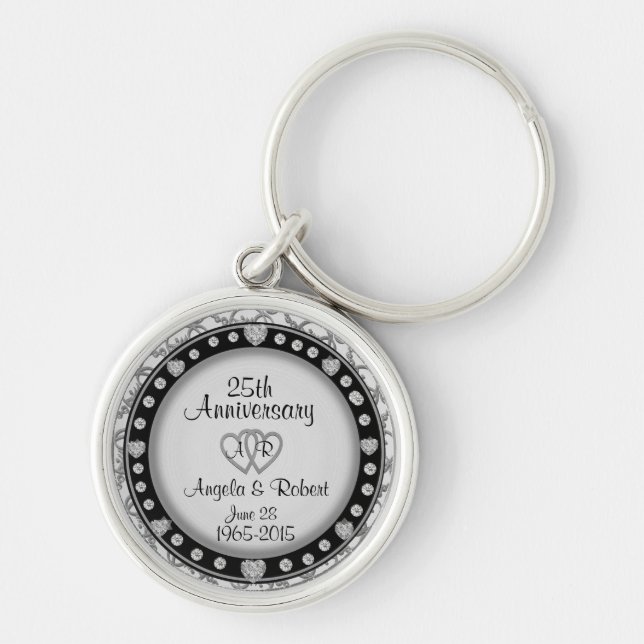 Llavero Keychain plateado 25° Aniversario (Frente)